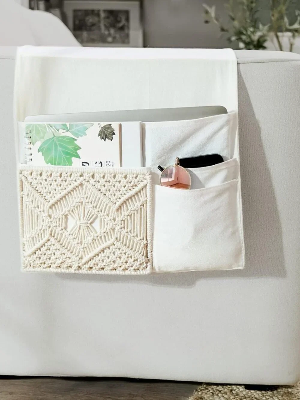 Boho Macrame Couch/Bedside Caddy